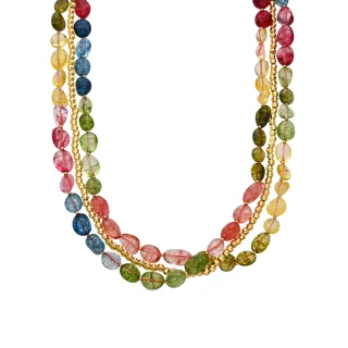 Luxenter Sterling Silber 925 und 18k Gold Finish Multicolour Kristall Halskette - Xiua