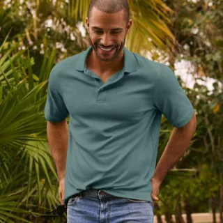 Supima Kurzarm-Polo, Classic Fit, Herren,  Grün, Baumwolle, by Lands' End