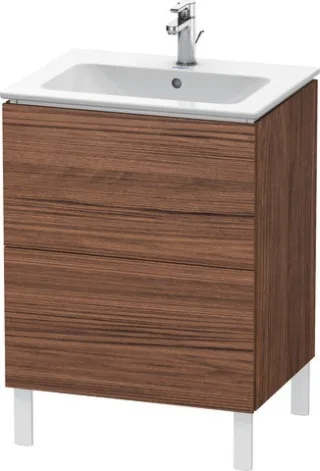 Duravit L-Cube Waschtischunterbau bodenstehend Nussbaum dunkel Matt 620x481x704 mm - LC662502121 LC662502121