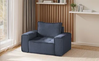 Sessel Designersessel SANDE Stoff Raven Blau