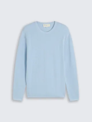 Denim Tom Tailor - Strickpullover aus Baumwolle light metal blue - Gr. - XXL