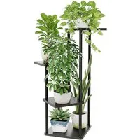Bamworld Blumenständer Metall Pflanzenständer, Platzsparend für Wohnzimmer, Balkon & Ecke (1 St), 4-stöckiges Deko-Regal Indoor, 30x30x80 cm