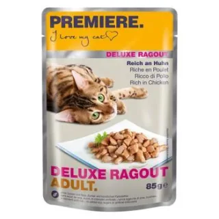 PREMIERE Deluxe Ragout Nassfutter Katze Adult Reich an Huhn 88x85 g