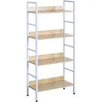 Woltu Standregal, 1-tlg., Hochregal Küchenregal aus Holz und Stahl