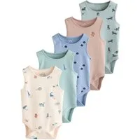 Next Body Baby-Trägerhemden mit Mini-Print im 5er-Pack (5-tlg)