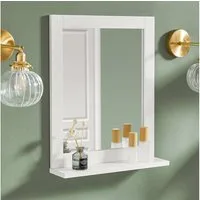 SoBuy Spiegel FRG129, Hängeschrank mit Spiegel, Wandregal, Badezimmer, Wandspiegel mit Ablage Schminkspiegel Badezimmerspiegel Flurspiegel