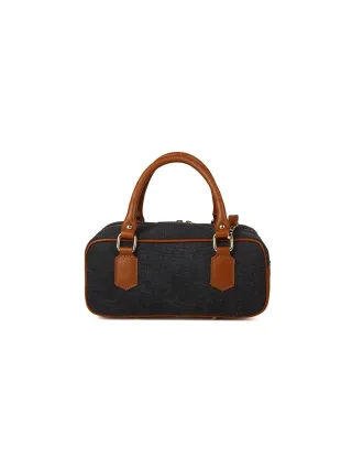 Giulia Monti Schultertasche Dunkelgrau Goldbraun