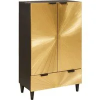 vidaXL Beistellschrank Seitenschrank mit Speicher Schwarz und Gold 60 x 33,5 x 100 cm (1-St)