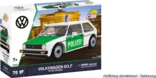 Volkswagen Golf (1974) Polizei, Konstruktionsspielzeug weiß, Maßstab 1:35
