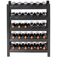 PROREGAL® Weinregal TOSKANA aus Metall HxBxT 75x60x30cm 30 Flaschen auf 5 Ebenen Schwarz, Stabiles Weinregal Flaschenhalter Flaschen Regal Getränkeregal