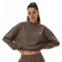 Smilodox Sweatshirt Amelia, Oversize Crop Pullover Langarmshirt Sport Freizeit Streetwear Relaxed Fit Hochwertiger Sweater Metallabel Lässig Atmungsaktiv