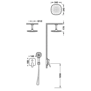 Tres Bausatz 2 Wege Unterputz Einhebelmischer Rapid box für die Dusche , 21738003 21738003