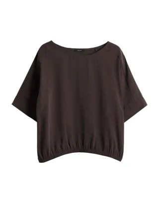 Opus - Bluse mit U-Boot-Ausschnitt - Seira braun - Gr. - 38