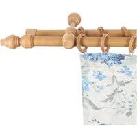 SN DECO GROUP Gardinenstange Filigrano, 2-läufig, Fixmaß, mit Bohren, verschraubt, Holzwerkstoff, 28 mm, Holz, verschiedene Längen und Farben, Komplettset