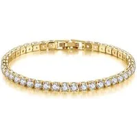 Staufergold Tennisarmband Tennisarmband „Crystal Line“ Gold, handmade with Love!