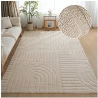 OTTO home Teppich Neele, Boho-Design, Hoch-Tief, waschbar, rechteckig, Höhe: 12 mm, 3D Optik, Skandinavisch, Designteppich, Wohnzimmer, Schlafzimmer