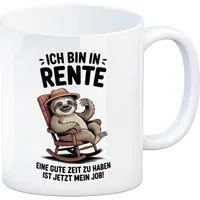 speecheese Tasse Faultier Ruhestand Kaffeebecher für Rentner