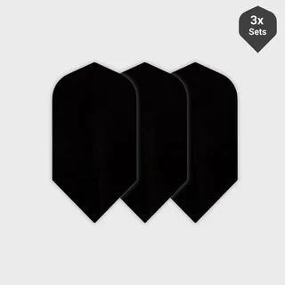 Slim Dart Flights Einfarbig (3 Sets) - Schwarz