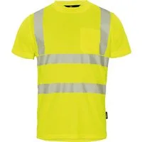 vizwell Warnschutz-Shirt Warnschutz T-Shirt Coolpass Arbeitsshirt mit UV Schutz perfekte Atmungsaktivität, strapazierfähig und schnell trocknend