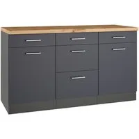 KOCHSTATION Unterschrank KS-Milan Unterschrank 150 cm, matte oder hochglänzende Fronten