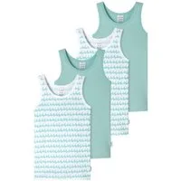 Schiesser Unterhemd Fine Rib (4-St) Achselhemd, Tanktop, Unterziehshirt