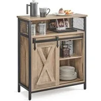 VASAGLE Sideboard Aufbewahrungsschrank, 70 x 30 x 80 cm, mit Schiebetür