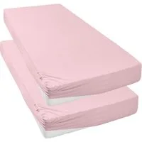 OTTO home Spannbettlaken Strawberry in Gr. 90x200, 140x200 oder 180x200 cm, Jersey, Gummizug: rundum, (2 Stück), für Matratzen bis 18cm Höhe, Spannbetttuch, Baumwollmischung