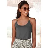 LASCANA Tanktop mit Kettendetails an den Trägern, figurbetontes Jerseytop