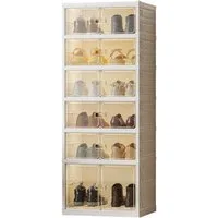 Seven Comfort Schuhschrank Kunststoff Schuhregal mit 6 Fächern, Für bis zu 12 Paar Schuhe, faltbar
