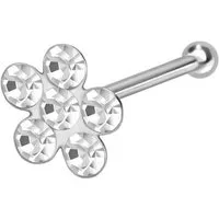 PIERCINGLINE Nasenpiercing 925er Silber Nasenstecker Pin KRISTALLBLUME (Nasenstecker, 1-tlg)