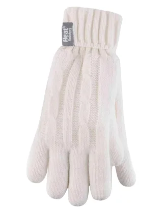 Heat Holders - Womens Cable Knit 2.3 tog Handschuhe für den Winter