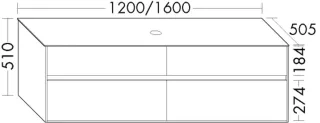 Burgbad Waschtischunterschrank rc40 Solid/Lack Matt Steingrau Solid Matt/Schwarz Hochglanz SGBJ140F6533A0074