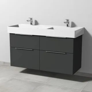 Sanipa 3way Waschtischunterbau zu Duravit Dura Square Waschtisch mit 4 Auszügen, Graphit-Matt UP4221B