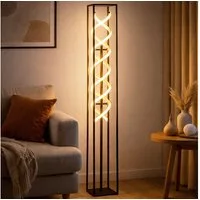 FISCHER & HONSEL LED Stehlampe, LED-Leuchtmittel fest verbaut, Warmweiß, Neutralweiß, Farbwechsel, Stehlampe Stehleuchte Touchdimmer Beistelllampe schwarz gold LED 135cm