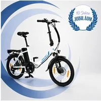 smartEC E-Bike Klapprad 20 Zoll E-Faltrad Camp-20D Pedelec Weiß smartEC, 7 Gang Shimano Tourney Schaltwerk, Kettenschaltung, Hinterrad-Nabenmotor, 562.00 Wh, (1 Paket, 6 tlg., Akku mit Ladegerät), Damen/Herren Unterstützung 25 km/h Anfahrhilfe Scheib