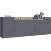 OTTO home Sideboard BOLSENA, Kommode, Schrank,Lowboard mit 8 Fächer und offenes Ablagefach (1 St), stehend/hängend montierbar, Made in Italy, B/T/H: 200 × 35 × 71,2 cm