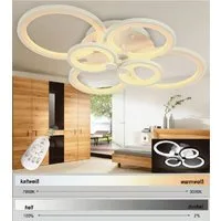 Euroton LED Deckenleuchte LED Deckenleuchte Fernbedienung Lichtfarbe/Helligkeit einstellbar, LED fest integriert, mit Fernbedienung kaltweiß-warmweiß, 7000k-3000k stufenlos einstellbar, Nicht zutreffend