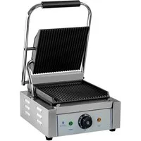Royal Catering Kontaktgrill Panini Toaster geriffelt 1800 W Gastro Elektro Grillplatte Edelstahl, 1800 W
