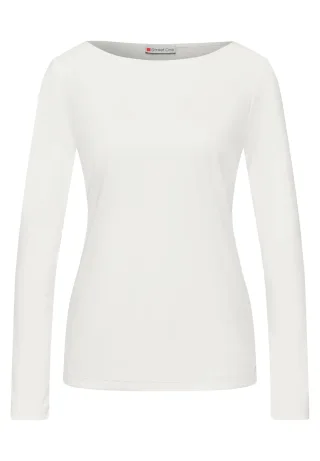 Street One - Basic Langarmshirt off white - Gr. - 38