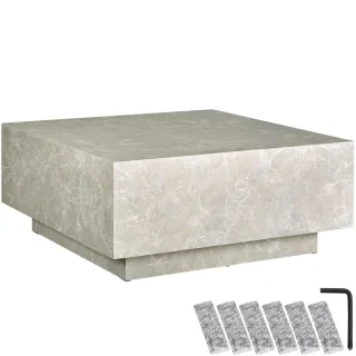 tectake Couchtisch, Beige, Holz, Quadratisch, 80x35x80 cm, Wohnzimmer, Wohnzimmertische, Couchtische