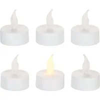 NOOR LIVING Teelicht (Set, 6-tlg), LED Teelichter weiß 6 Stück 6/18h Timer