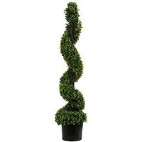 Kunstpflanze Buchsbaumspirale mit Topf, Kunststoff/PVC Keine Angabe, Dehner, Höhe 118 cm, Natürliche Optik, unempfindlich und wie echt