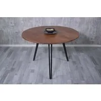 SAM® Esstisch Nami, Tischplatte rund, gerade Kante, schwarzes Metallgestell