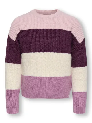 KIDS ONLY - KMGSANDY L/S STRIPE PULLOVER KNT NOOS Mauve Wine - Gr. - 98