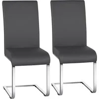 Yaheetech Esszimmerstuhl 2/4/6-er Küchenstuhl (2 St), Schwinger Polsterstuhl mit Ergonomischer Rückenlehne & Metallbeine