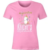 MoonWorks Print-Shirt Damen T-Shirt Einhorn auf Schaukel "Mir reicht`s ich geh schaukeln" mit Print