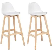 Woltu Barhocker (2 St), Design Stuhl Küchenstuhl optimal Komfort Weiß