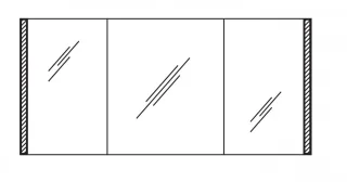 Pelipal Serie 25 Pelipal Spiegelschrank S25-SPS27-UN, B:1500, H:703, T:170mm S25-SPS27-UN