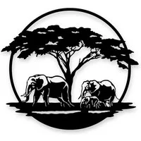 Namofactur LED Dekolicht Elefant Deko Geschenke - LED Wanddeko Holz Wandtattoo, LED fest integriert, Warmweiß