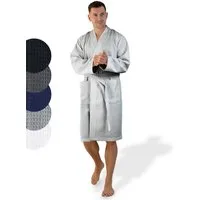 SIEGENTHAL Morgenmantel Herren Morgenmantel Waffelpique, Schalkragen, Gürtel, saugfähige Baumwolle, pflegeleicht und langlebig, praktische Taschen